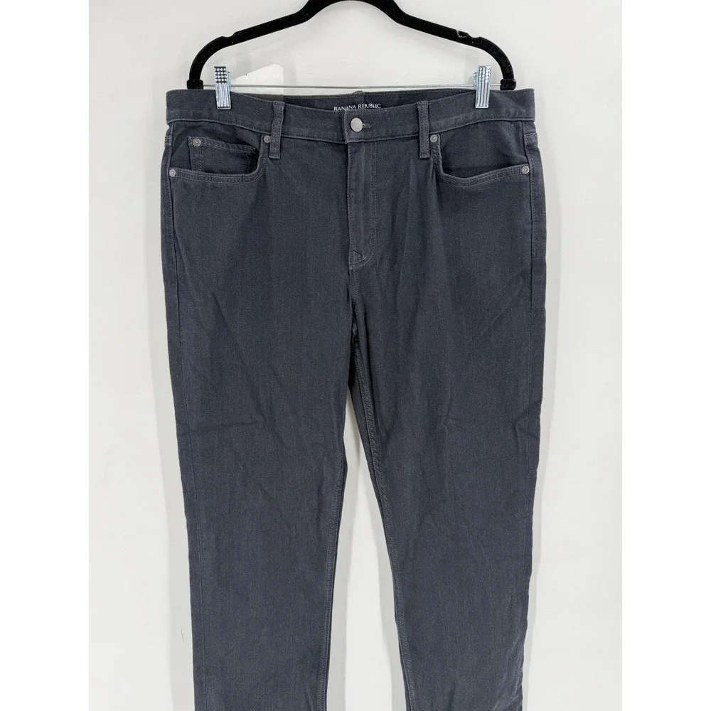 NWT Banana Republic Luxe Traveler Jean Mens 35x32 Dark Granite Wash Slim Fit‎ M
